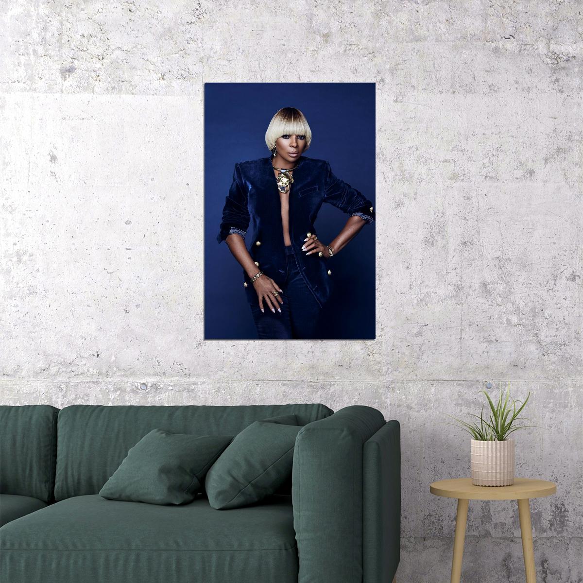 Mary Jane Blige Celebrity Singer Rapper Idol Poster Wall Art Print Home Wall Decor - xonomax