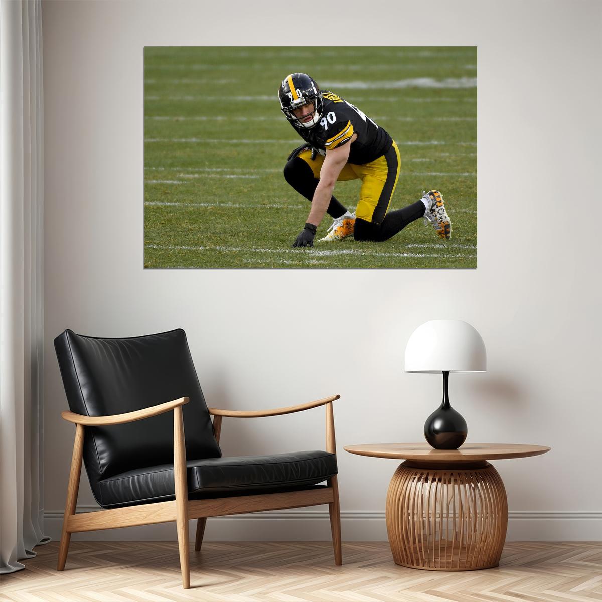 American Football Player T.j. Watt Pittsburgh Steelers Poster Wall Art Print Home Wall Decor - xonomax