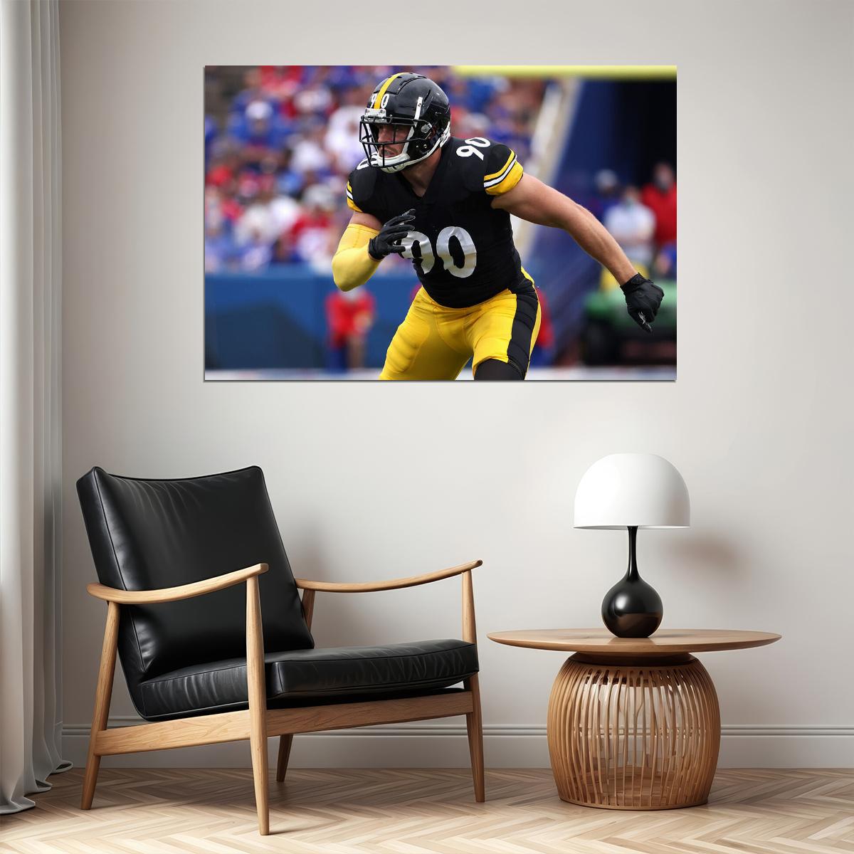 T.j. Watt American Football Player Pittsburgh Steelers Poster Wall Art Print Home Wall Decor - xonomax