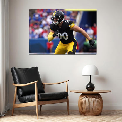 T.j. Watt American Football Player Pittsburgh Steelers Poster Wall Art Print Home Wall Decor - xonomax