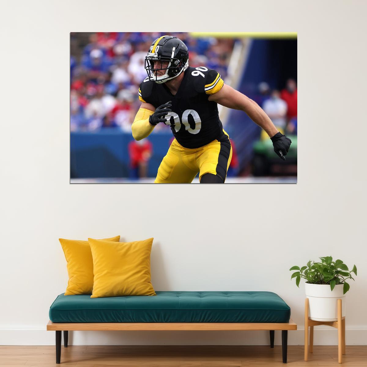 T.j. Watt American Football Player Pittsburgh Steelers Poster Wall Art Print Home Wall Decor - xonomax