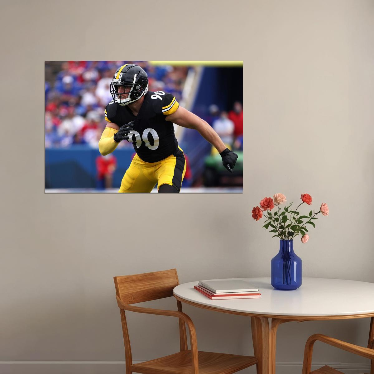 T.j. Watt American Football Player Pittsburgh Steelers Poster Wall Art Print Home Wall Decor - xonomax