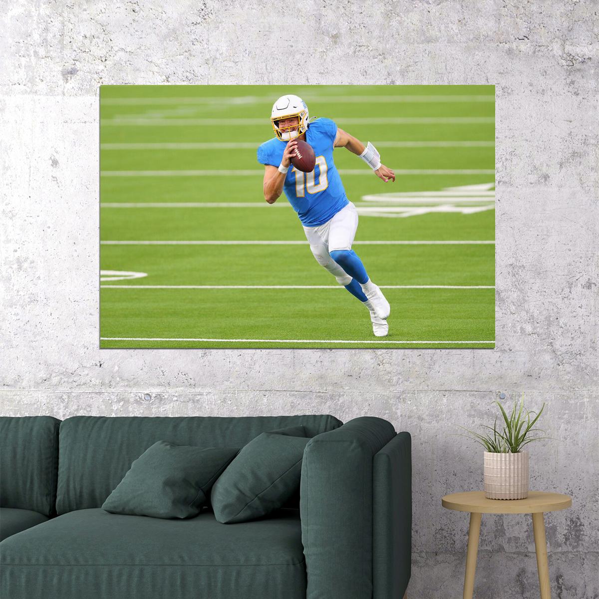 Los Angeles Chargers American Football Justin Herbert Poster Wall Art Print Home Wall Decor - xonomax
