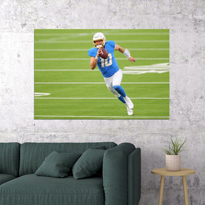 Los Angeles Chargers American Football Justin Herbert Poster Wall Art Print Home Wall Decor - xonomax