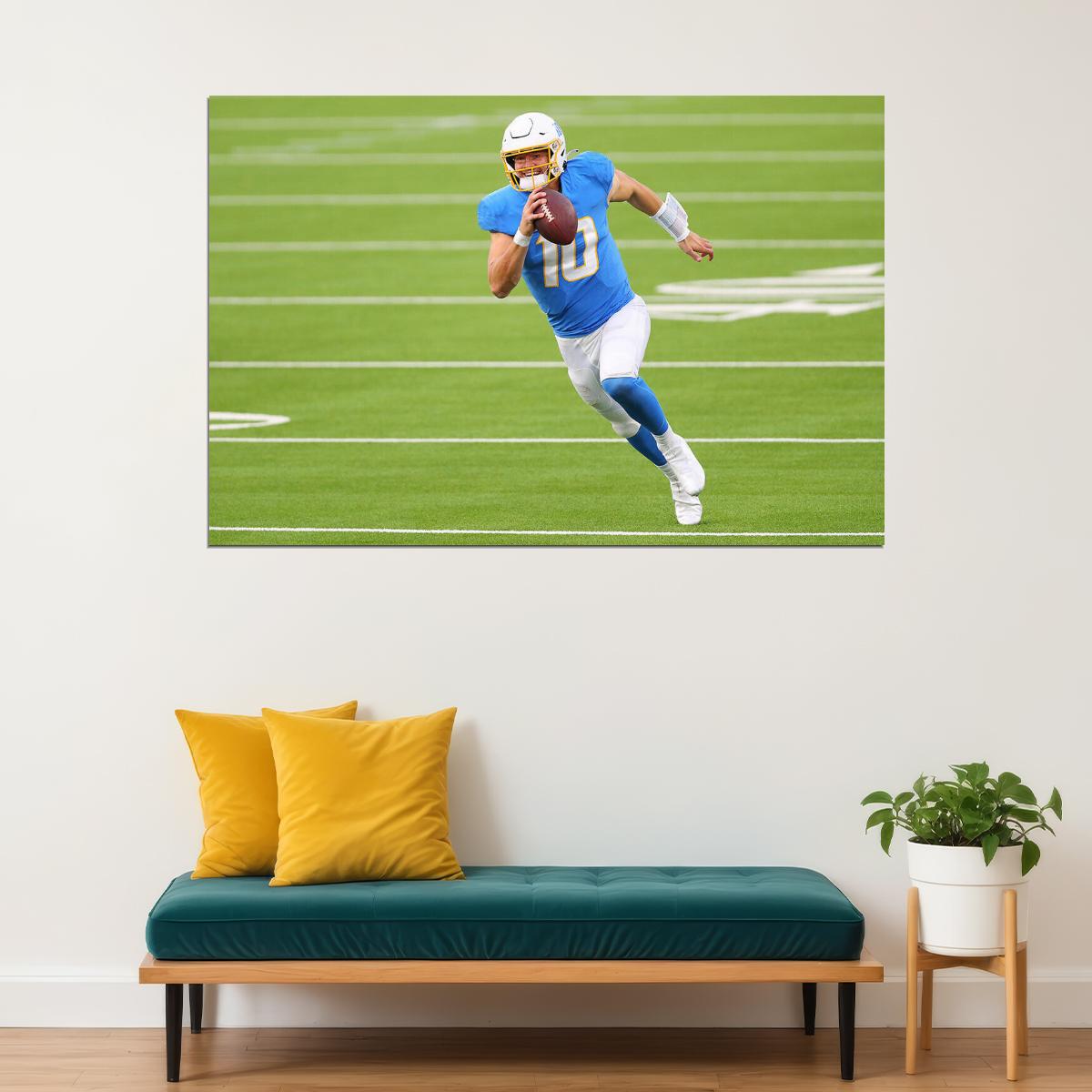 Los Angeles Chargers American Football Justin Herbert Poster Wall Art Print Home Wall Decor - xonomax