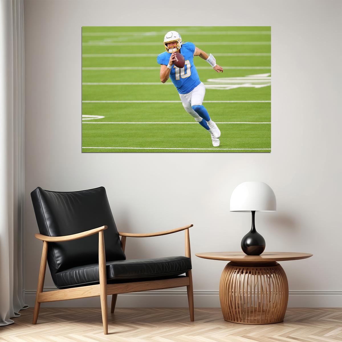 Los Angeles Chargers American Football Justin Herbert Poster Wall Art Print Home Wall Decor - xonomax