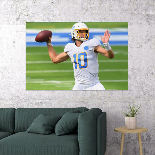 Los Angeles Chargers Justin Herbert American Football Poster Wall Art Print Home Wall Decor - xonomax