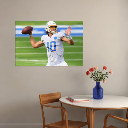 Los Angeles Chargers Justin Herbert American Football Poster Wall Art Print Home Wall Decor - xonomax