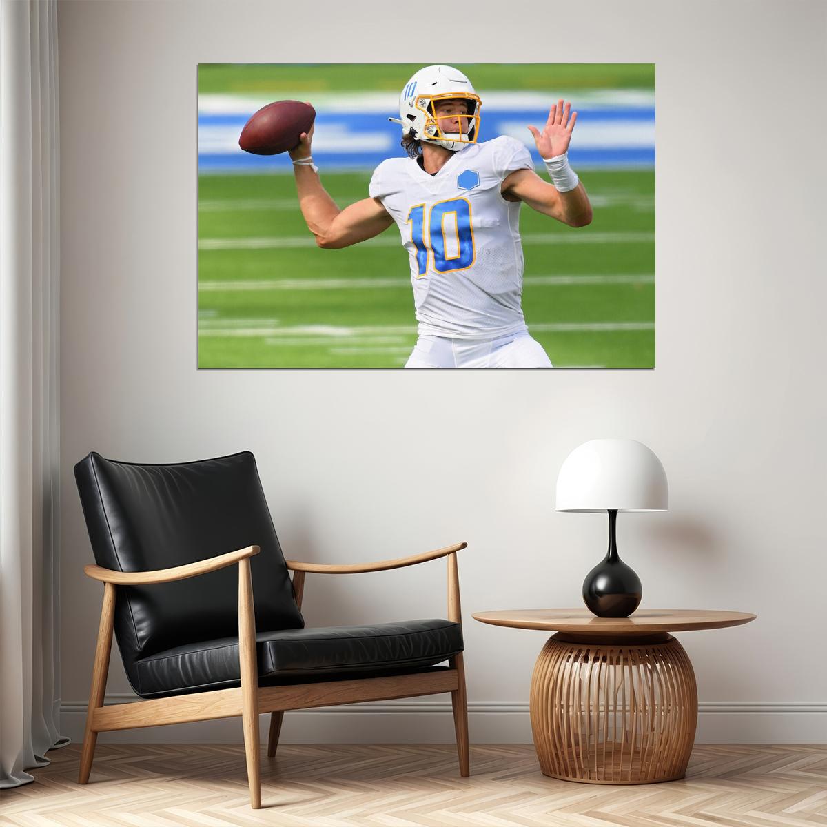 Los Angeles Chargers Justin Herbert American Football Poster Wall Art Print Home Wall Decor - xonomax