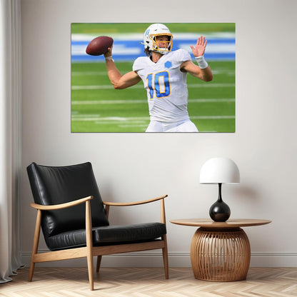 Los Angeles Chargers Justin Herbert American Football Poster Wall Art Print Home Wall Decor - xonomax