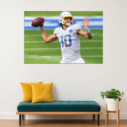 Los Angeles Chargers Justin Herbert American Football Poster Wall Art Print Home Wall Decor - xonomax