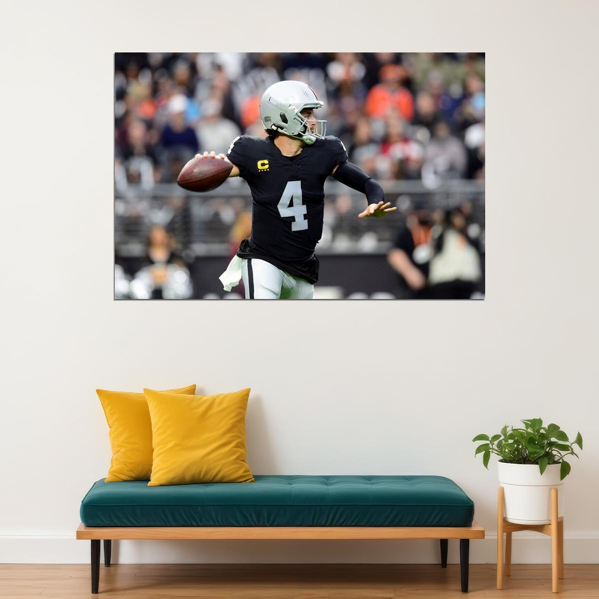 Las Vegas Raiders Derek Carr American Football Player Poster Wall Art Print Home Wall Decor - xonomax