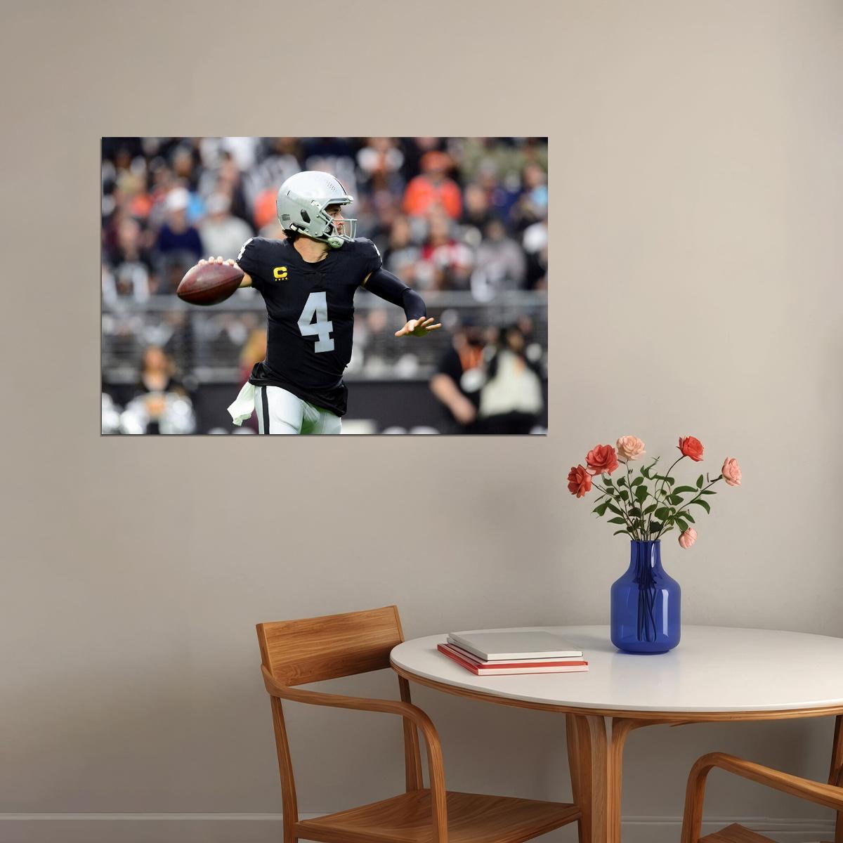 Las Vegas Raiders Derek Carr American Football Player Poster Wall Art Print Home Wall Decor - xonomax