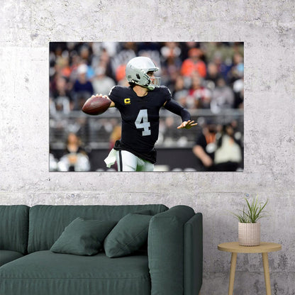 Las Vegas Raiders Derek Carr American Football Player Poster Wall Art Print Home Wall Decor - xonomax