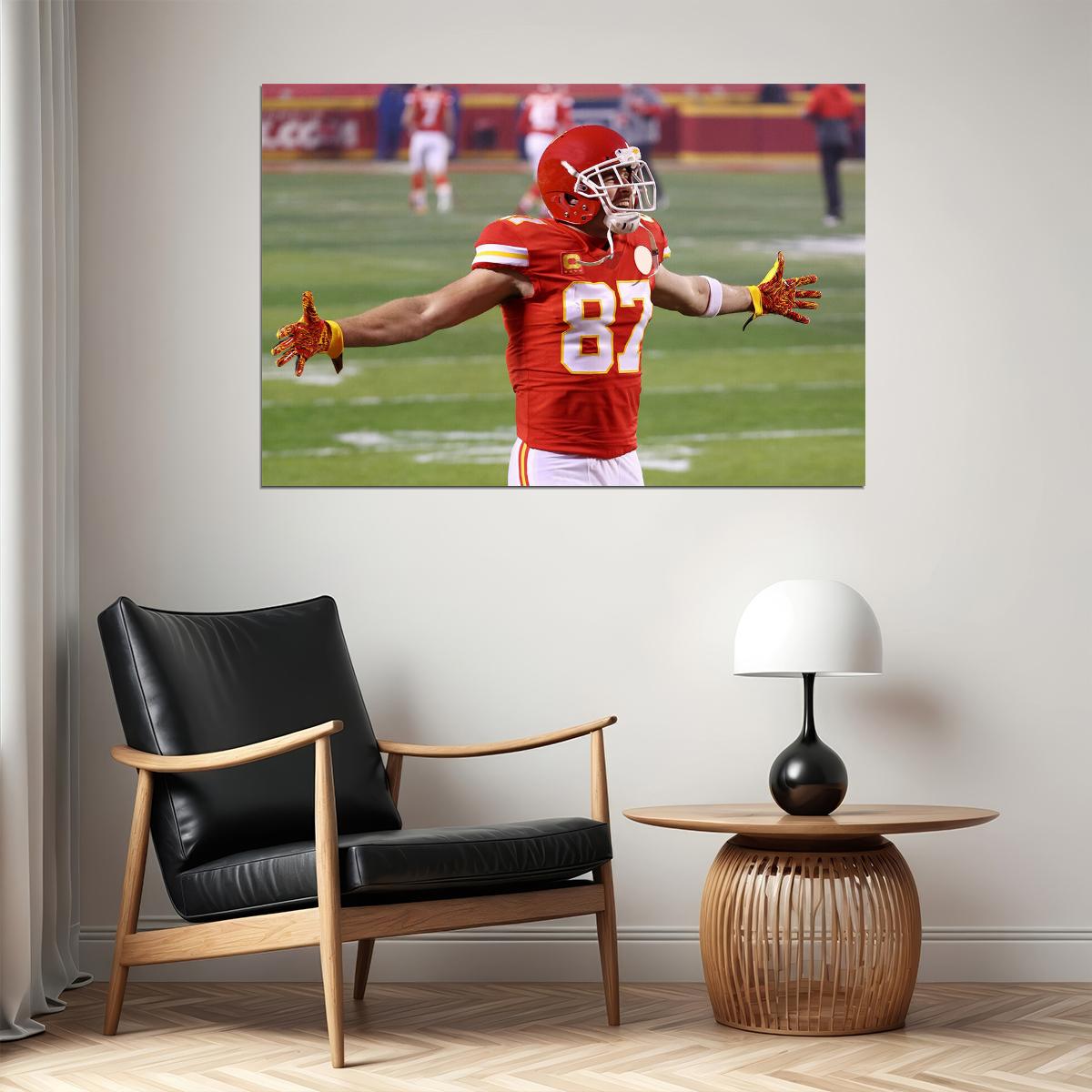 Kansas City Chiefs American Football Player Travis Kelce Poster Wall Art Print Home Wall Decor - xonomax