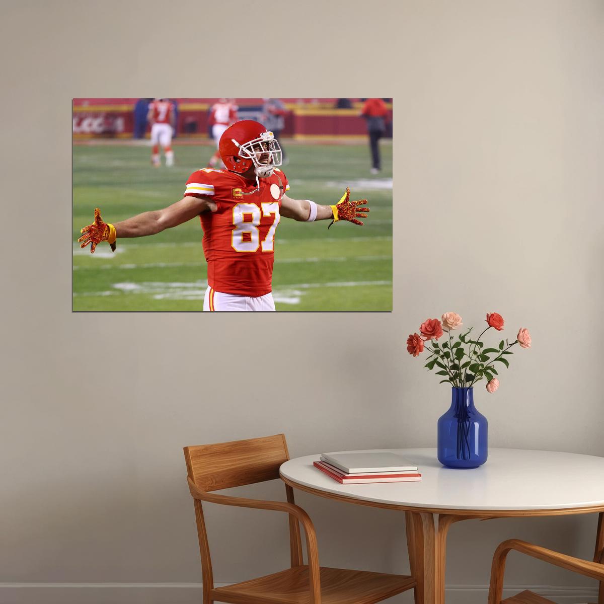 Kansas City Chiefs American Football Player Travis Kelce Poster Wall Art Print Home Wall Decor - xonomax
