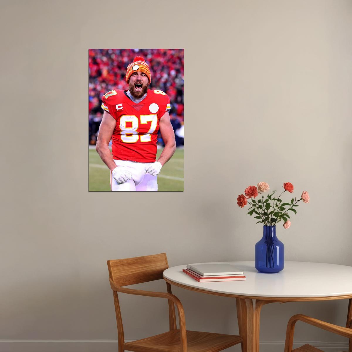 Kansas City Chiefs Travis Kelce American Football Player Poster Wall Art Print Home Wall Decor - xonomax