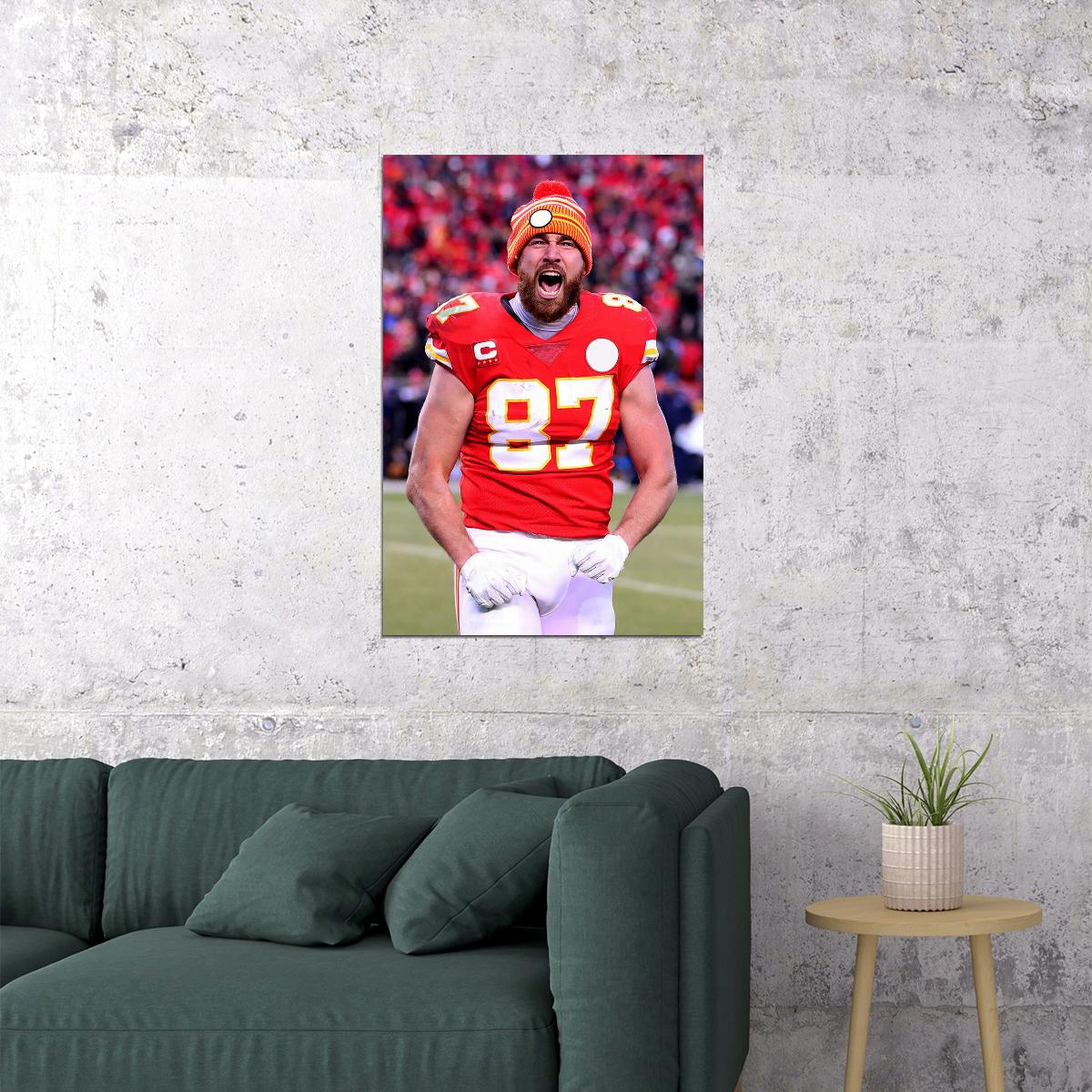 Kansas City Chiefs Travis Kelce American Football Player Poster Wall Art Print Home Wall Decor - xonomax