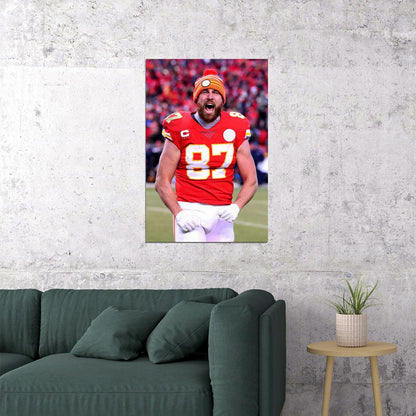 Kansas City Chiefs Travis Kelce American Football Player Poster Wall Art Print Home Wall Decor - xonomax
