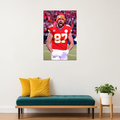 Kansas City Chiefs Travis Kelce American Football Player Poster Wall Art Print Home Wall Decor - xonomax