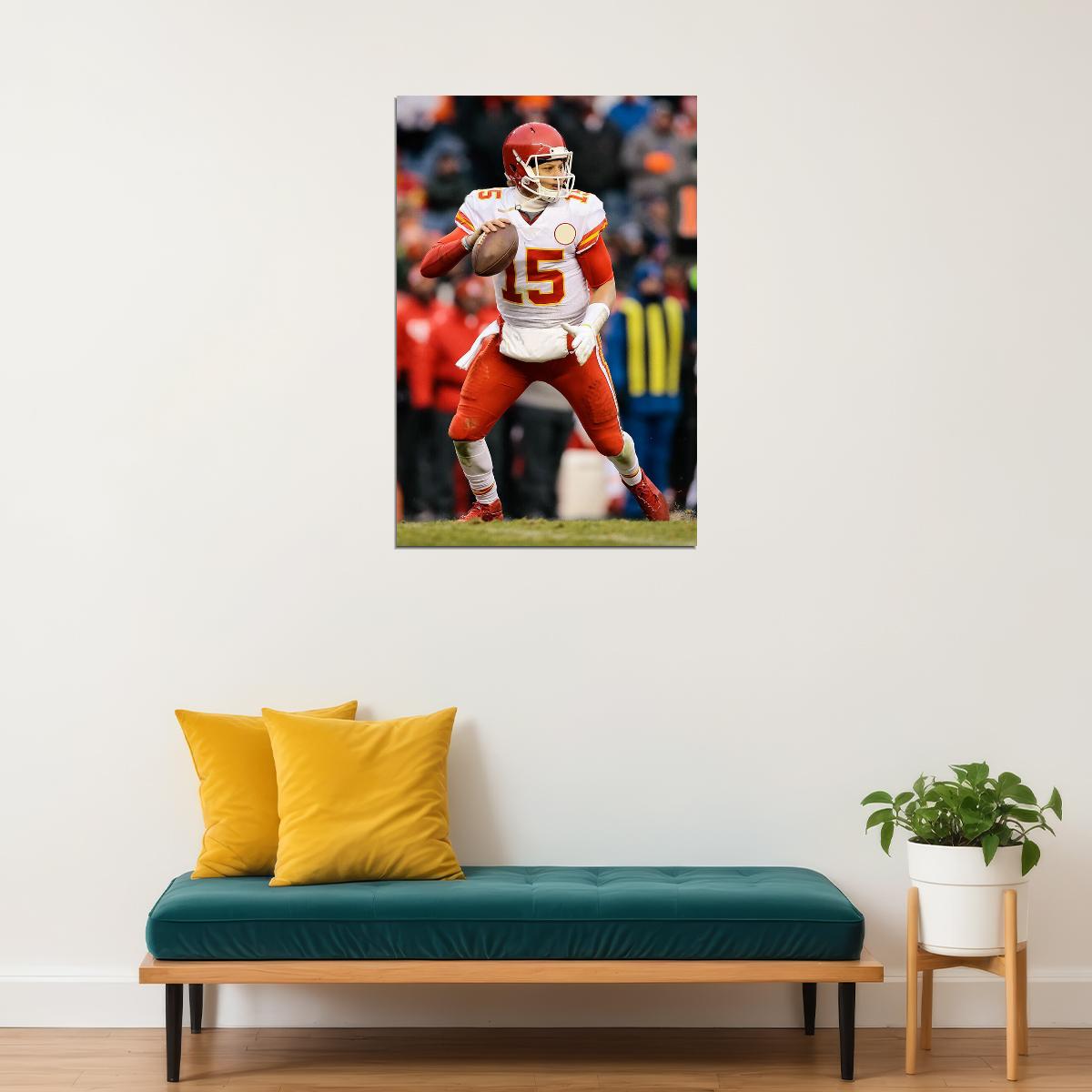 Kansas City Chiefs American Football 15 Patrick Mahomes Poster Wall Art Print Home Wall Decor - xonomax
