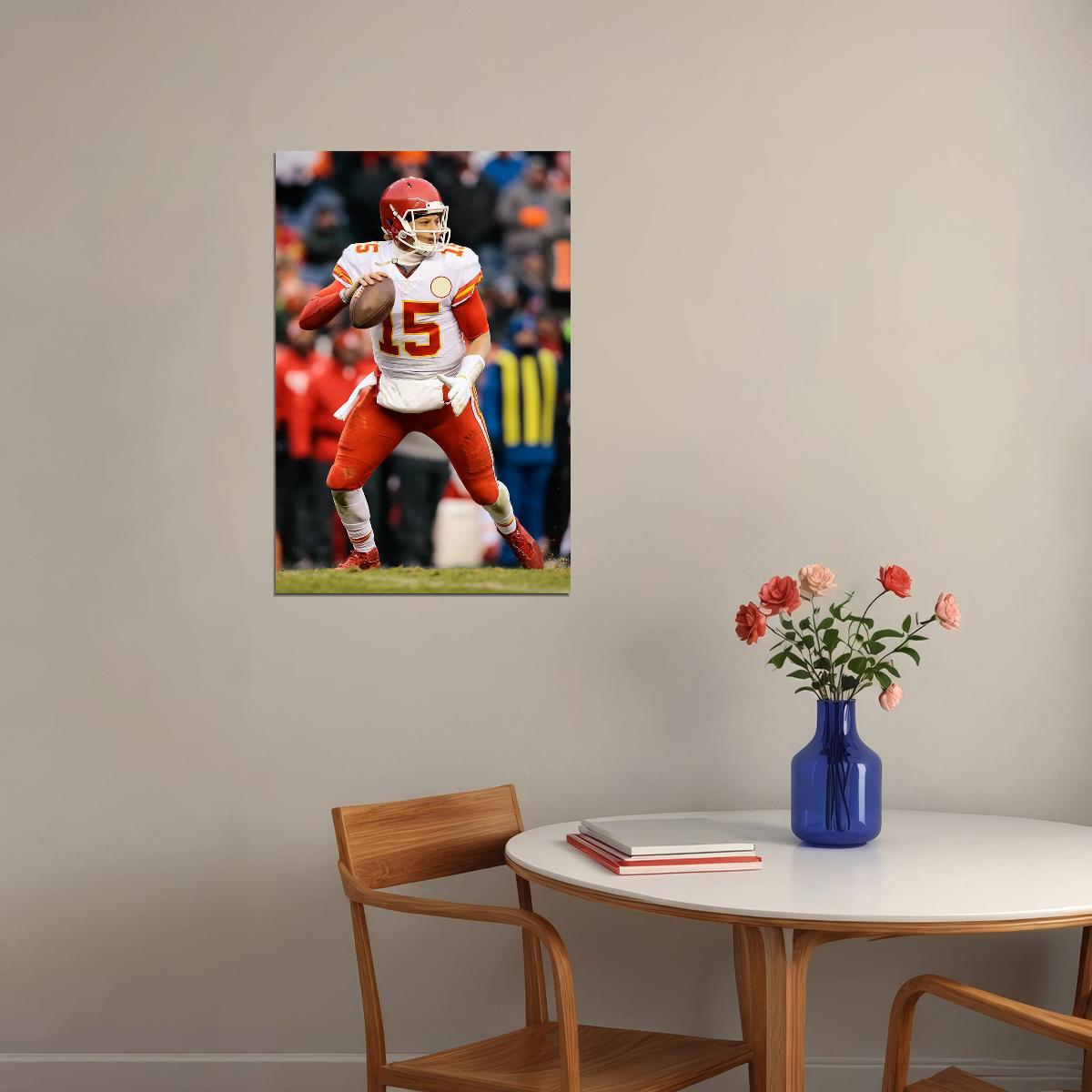Kansas City Chiefs American Football 15 Patrick Mahomes Poster Wall Art Print Home Wall Decor - xonomax