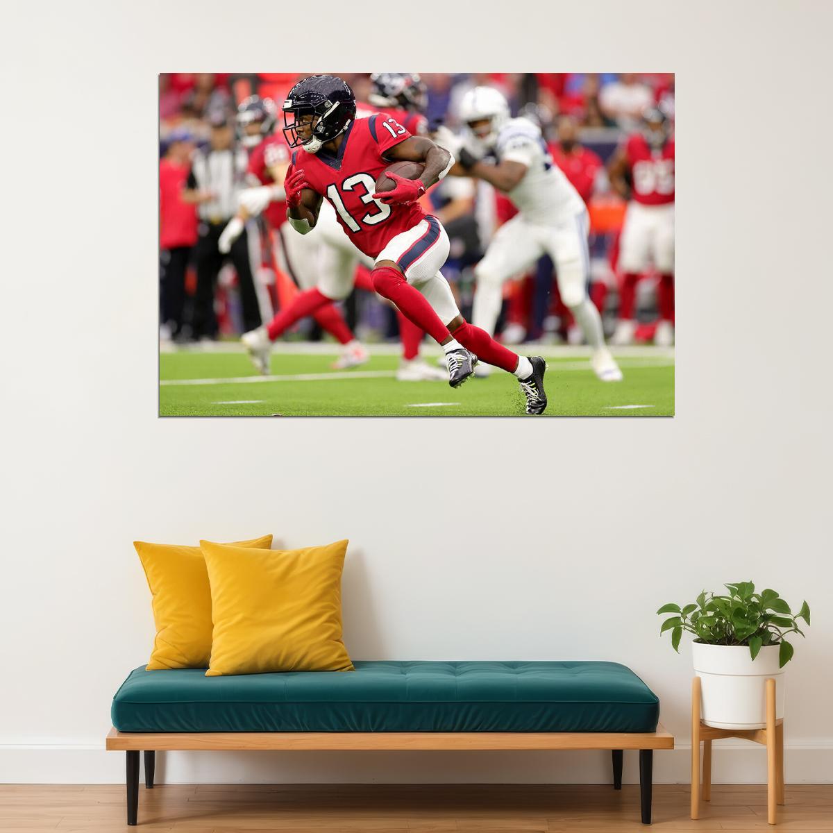 Houston Texans Brandin Cooks 13 American Football Player Poster Wall Art Print Home Wall Decor - xonomax