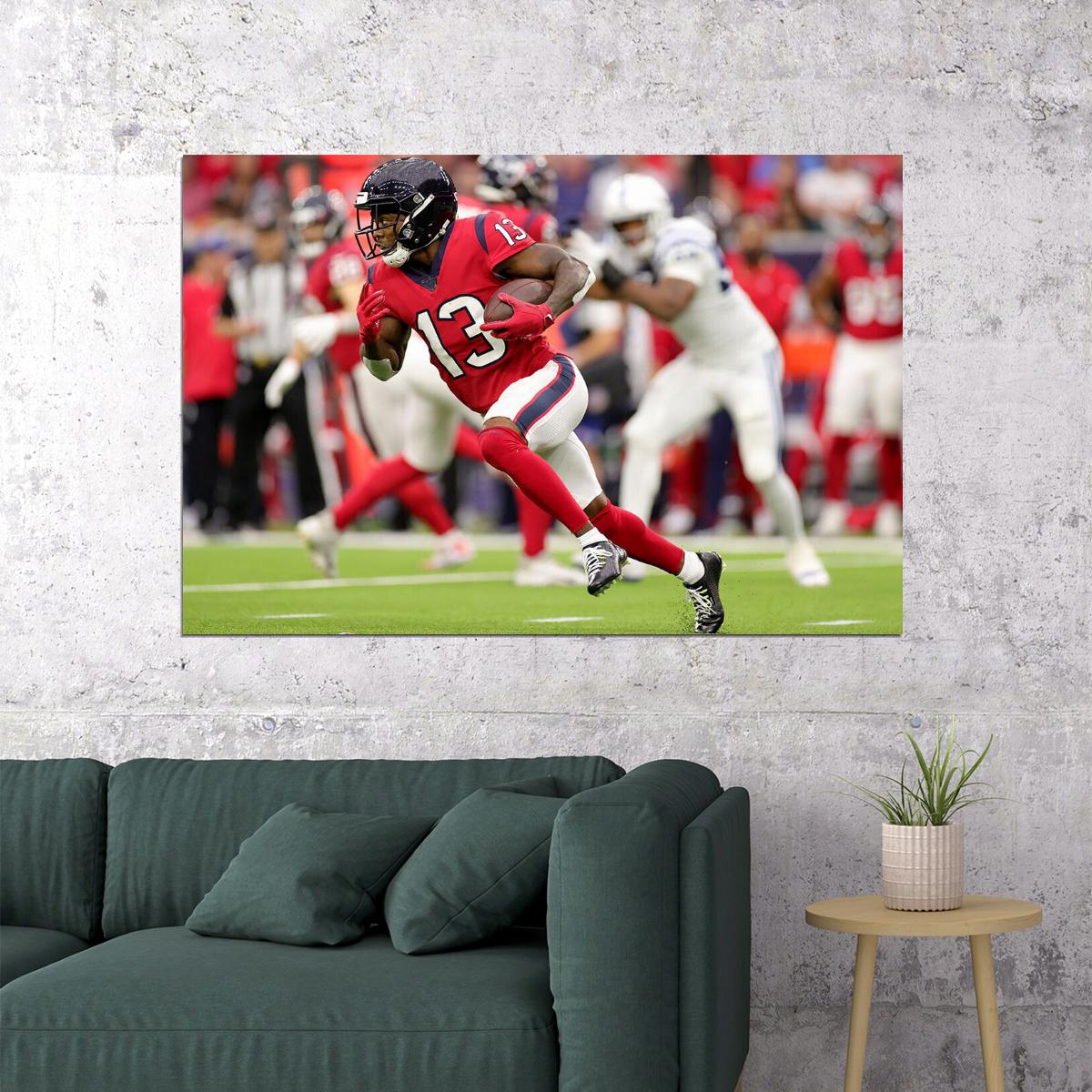 Houston Texans Brandin Cooks 13 American Football Player Poster Wall Art Print Home Wall Decor - xonomax