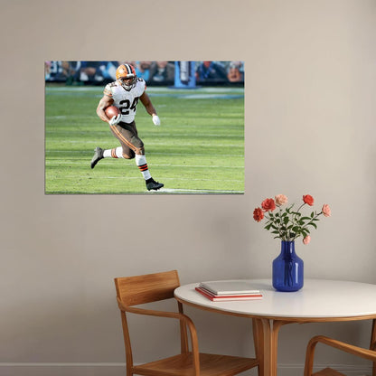 Cleveland Browns Nick Chubb 24 American Football Player Poster Wall Art Print Home Wall Decor - xonomax