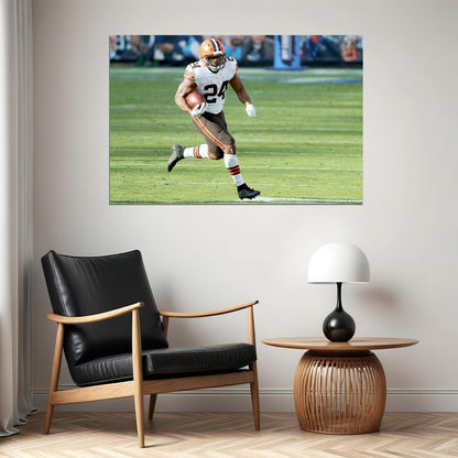 Cleveland Browns Nick Chubb 24 American Football Player Poster Wall Art Print Home Wall Decor - xonomax