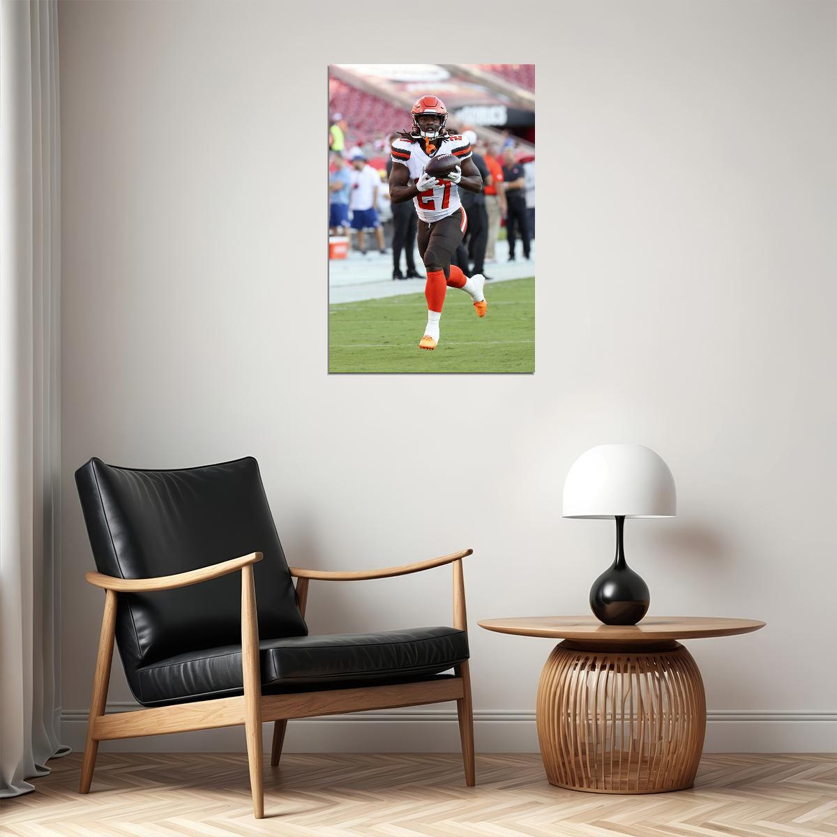 Cleveland Browns American Football Player Kareem Hunt Poster Wall Art Print Home Wall Decor - xonomax