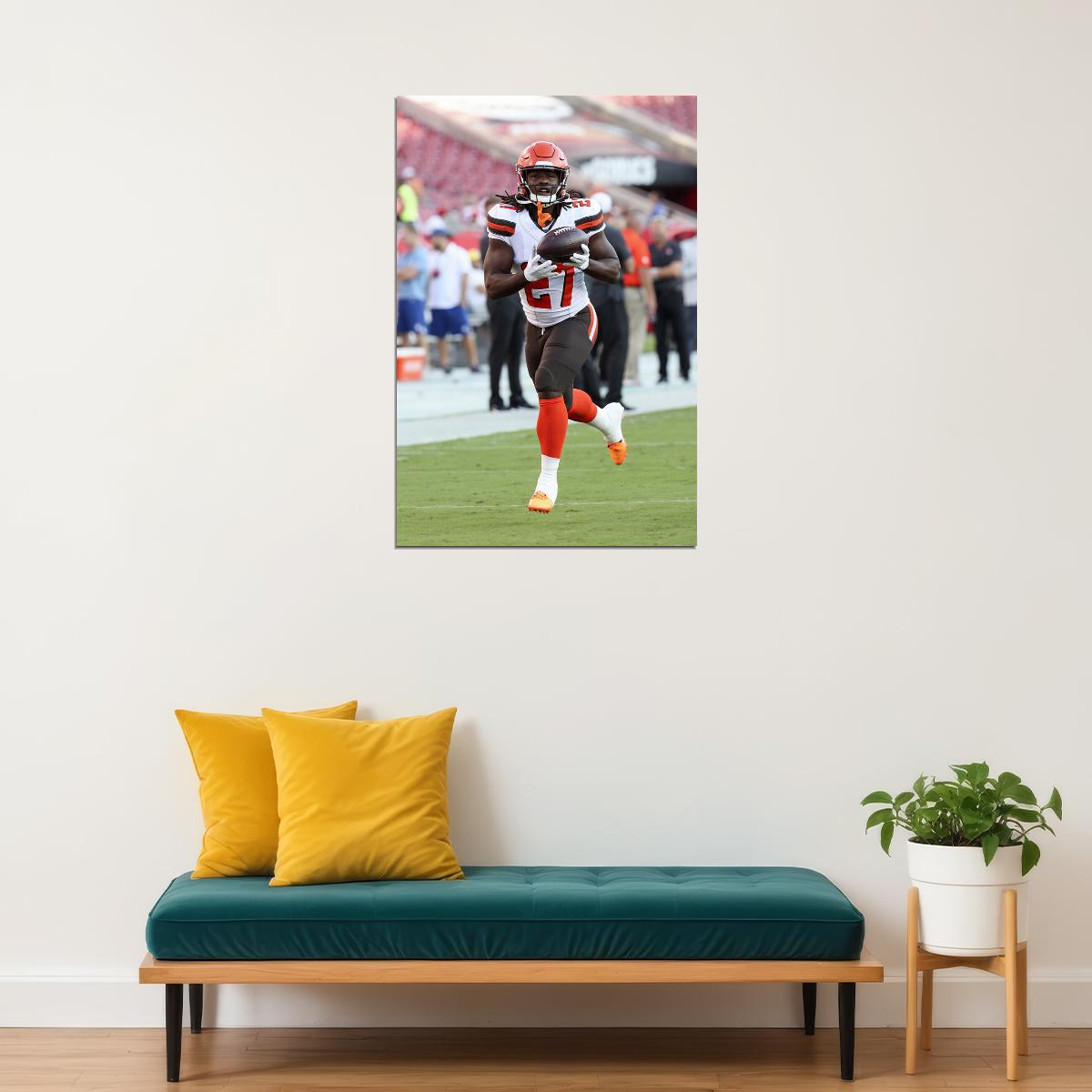 Cleveland Browns American Football Player Kareem Hunt Poster Wall Art Print Home Wall Decor - xonomax