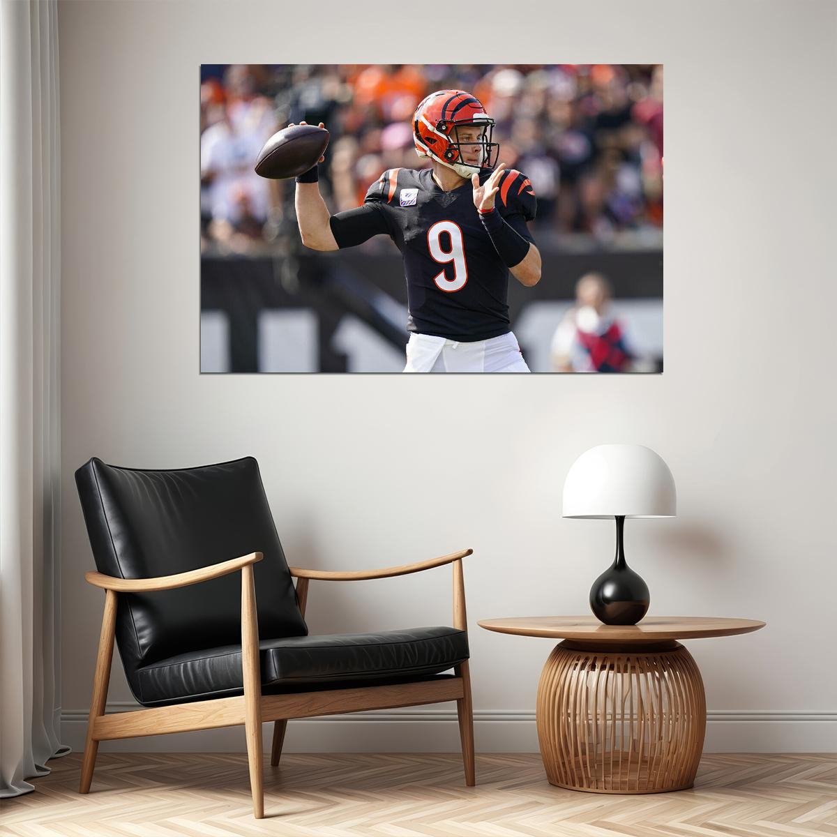 Cincinnati Bengals American Football Player 9 Joe Burrow Poster Wall Art Print Home Wall Decor - xonomax