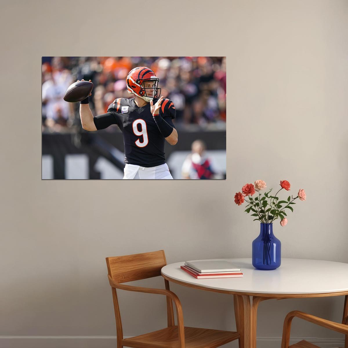 Cincinnati Bengals American Football Player 9 Joe Burrow Poster Wall Art Print Home Wall Decor - xonomax