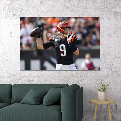 Cincinnati Bengals American Football Player 9 Joe Burrow Poster Wall Art Print Home Wall Decor - xonomax