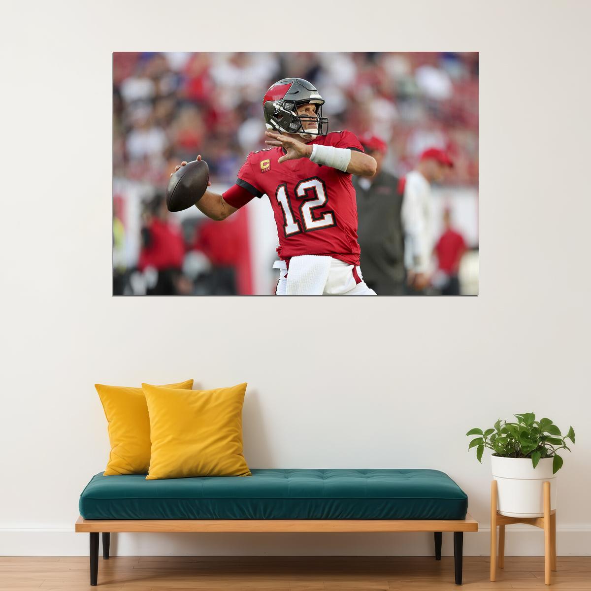 Tampa Bay Buccaneers Tom Brady Quarterback Football Player Poster Wall Art Print Home Wall Decor - xonomax
