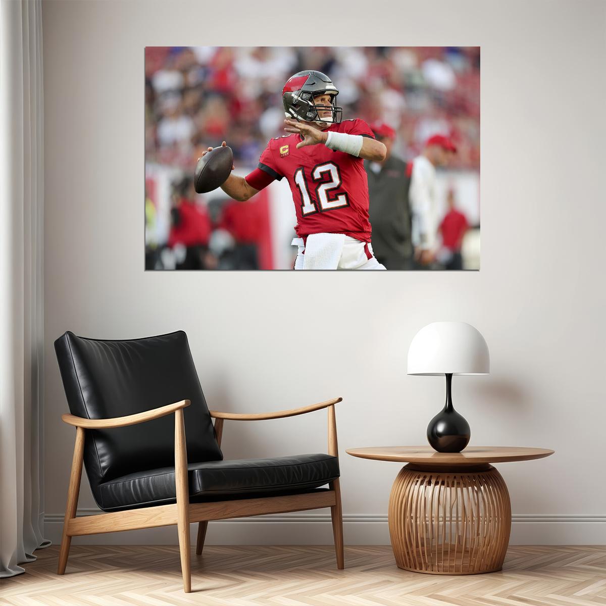 Tampa Bay Buccaneers Tom Brady Quarterback Football Player Poster Wall Art Print Home Wall Decor - xonomax