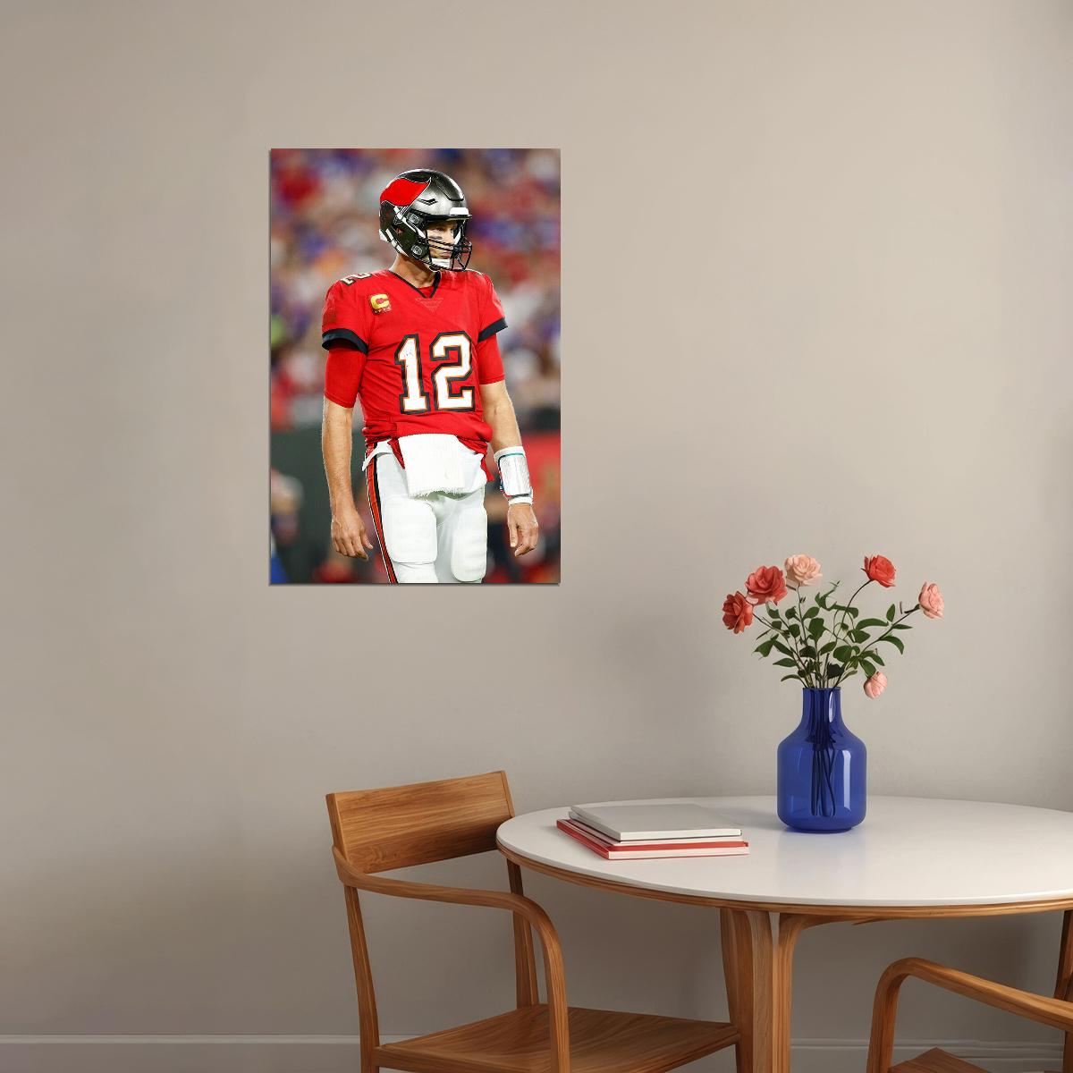 Tampa Bay Buccaneers Tom Brady 12 American Football Player Poster Wall Art Print Home Wall Decor - xonomax