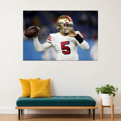 San Francisco 49ers Trey Lance 5 American Football Player Poster Wall Art Print Home Wall Decor