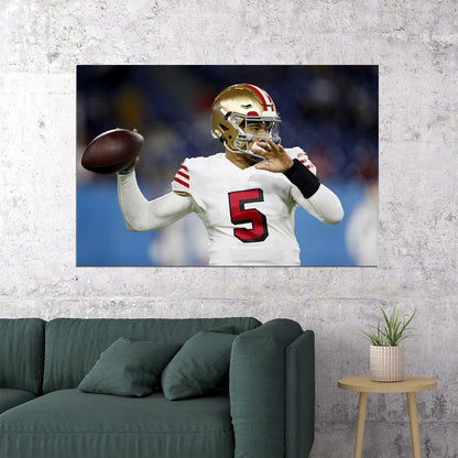 San Francisco 49ers Trey Lance 5 American Football Player Poster Wall Art Print Home Wall Decor
