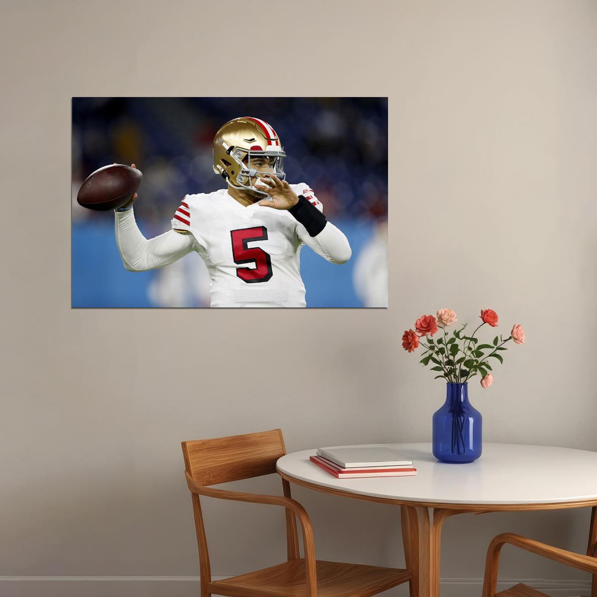 San Francisco 49ers Trey Lance 5 American Football Player Poster Wall Art Print Home Wall Decor
