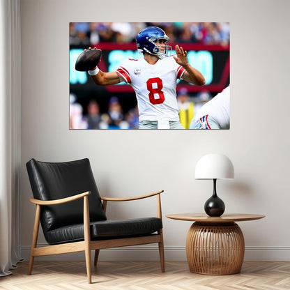 Daniel Jones 8 New York Giants American Football Player Poster Wall Art Print Home Wall Decor - xonomax