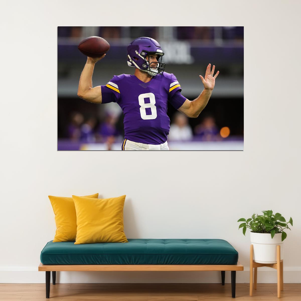 Minnesota Vikings American Football Player 8 Kirk Cousins Poster Wall Art Print Home Wall Decor - xonomax