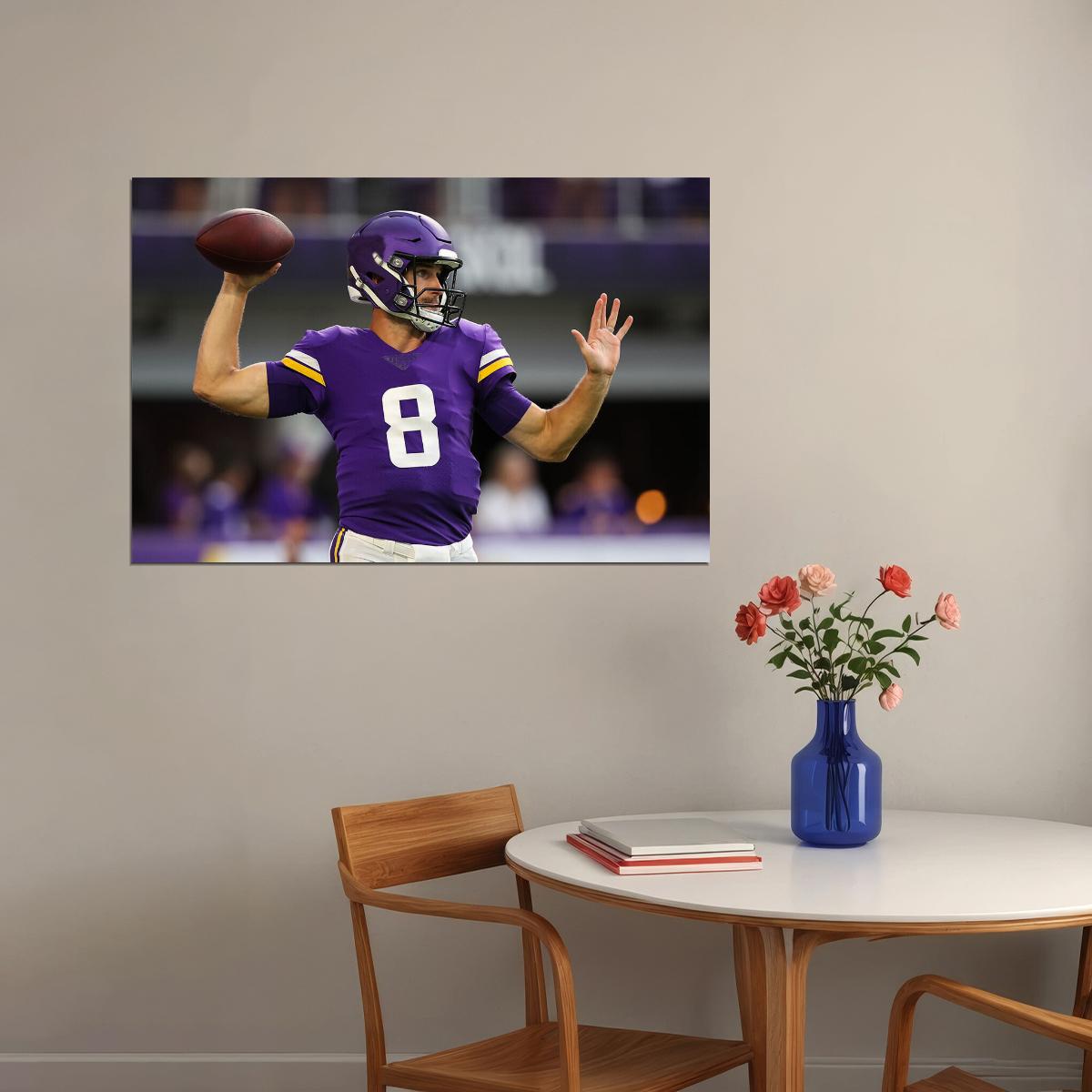 Minnesota Vikings American Football Player 8 Kirk Cousins Poster Wall Art Print Home Wall Decor - xonomax
