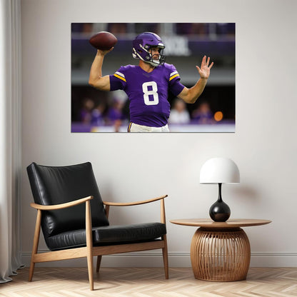 Minnesota Vikings American Football Player 8 Kirk Cousins Poster Wall Art Print Home Wall Decor - xonomax