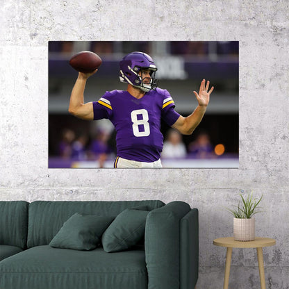 Minnesota Vikings American Football Player 8 Kirk Cousins Poster Wall Art Print Home Wall Decor - xonomax
