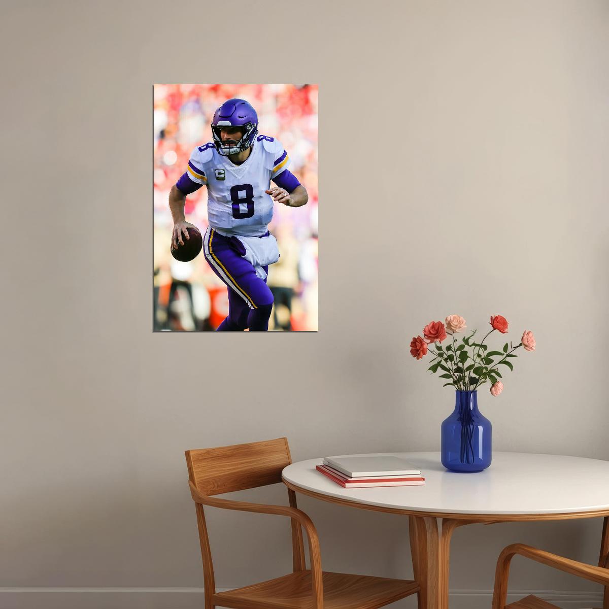 Minnesota Vikings Kirk Cousins 8 American Football Player Poster Wall Art Print Home Wall Decor - xonomax