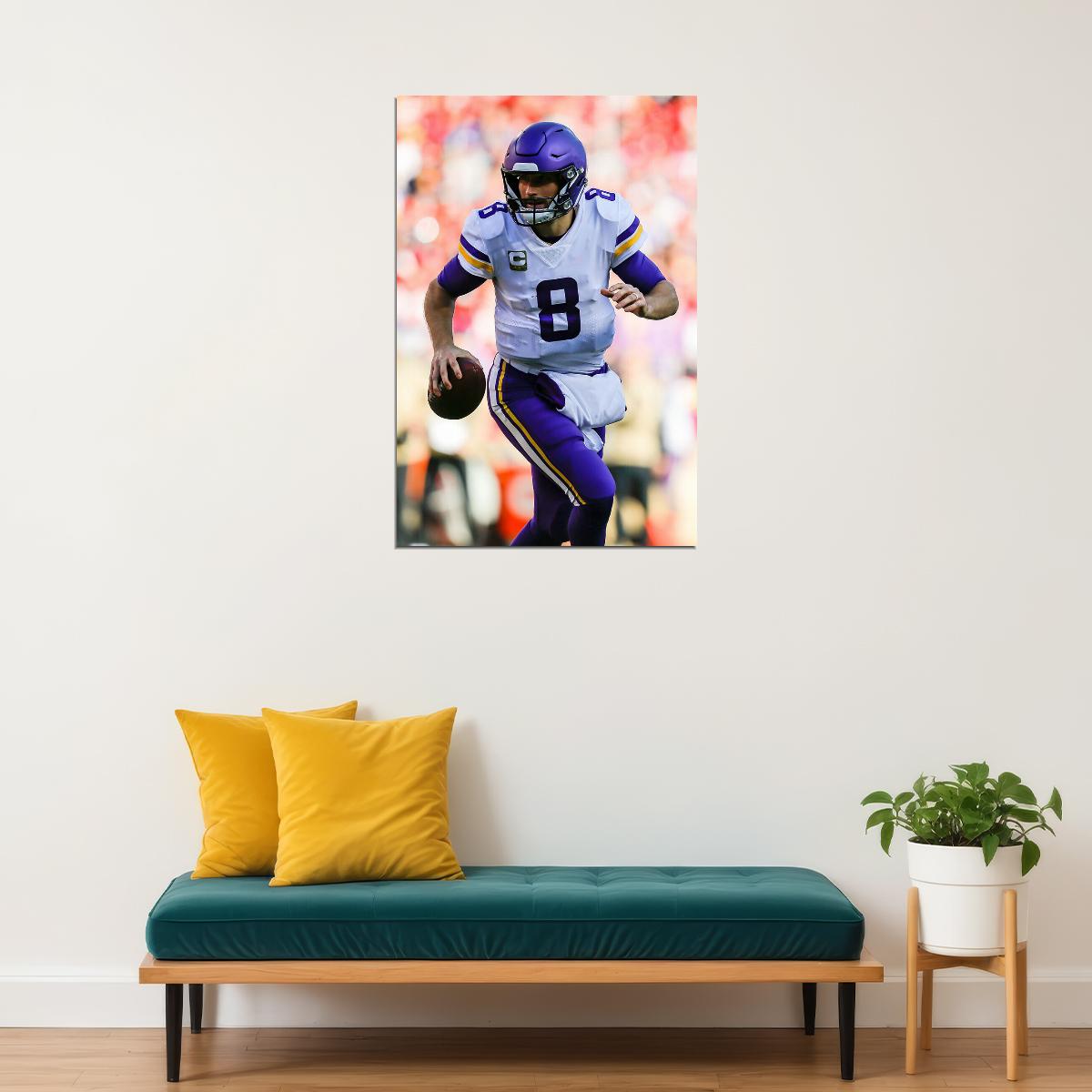 Minnesota Vikings Kirk Cousins 8 American Football Player Poster Wall Art Print Home Wall Decor - xonomax