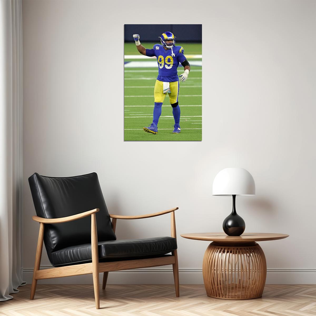 Los Angeles Rams Aaron Donald 99 American Football Player Poster Wall Art Print Home Wall Decor - xonomax