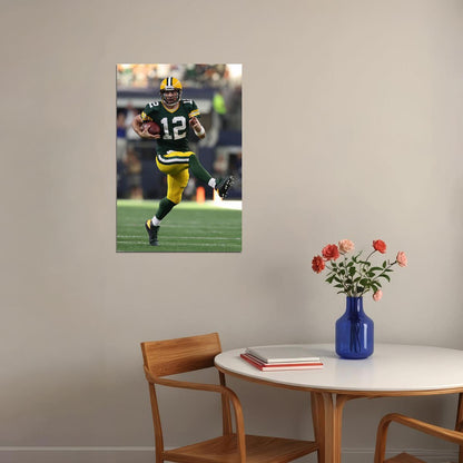 Aaron Rodgers Feet In The Air Green Bay Packers Poster Wall Art Print Home Wall Decor - xonomax